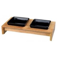 Дві миски на підставці для собак TRIXIE, 2 x 0,2 л/10 см, 28 x 5 x 15 см.
